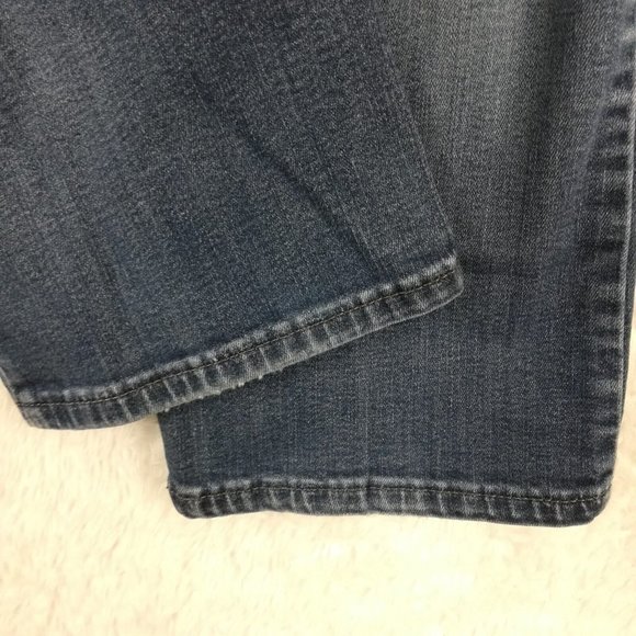 Lee Womens Jeans Boot Cut Curvy Blue Denim Stone Wash Mid Rise Whiskering 8 - Picture 11 of 16